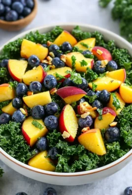 Summer Peach Blueberry Kale Salad
