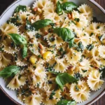 Basil Pasta with Lemon Garlic Butter Sauce