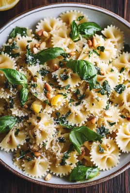 Basil Pasta with Lemon Garlic Butter Sauce