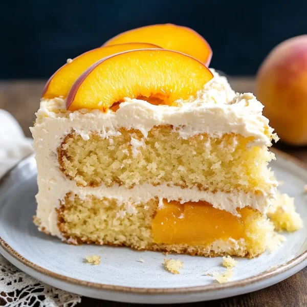 Best Peach Cake with Brown Sugar Frosting