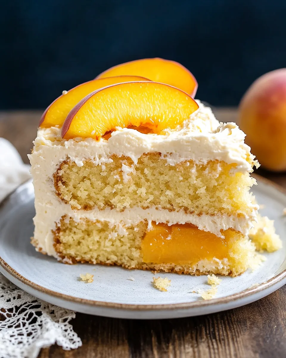 Best Peach Cake with Brown Sugar Frosting