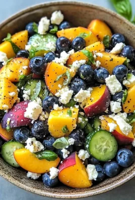Blueberry Peach Feta Salad