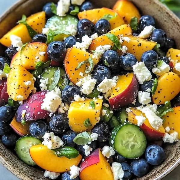 Blueberry Peach Feta Salad