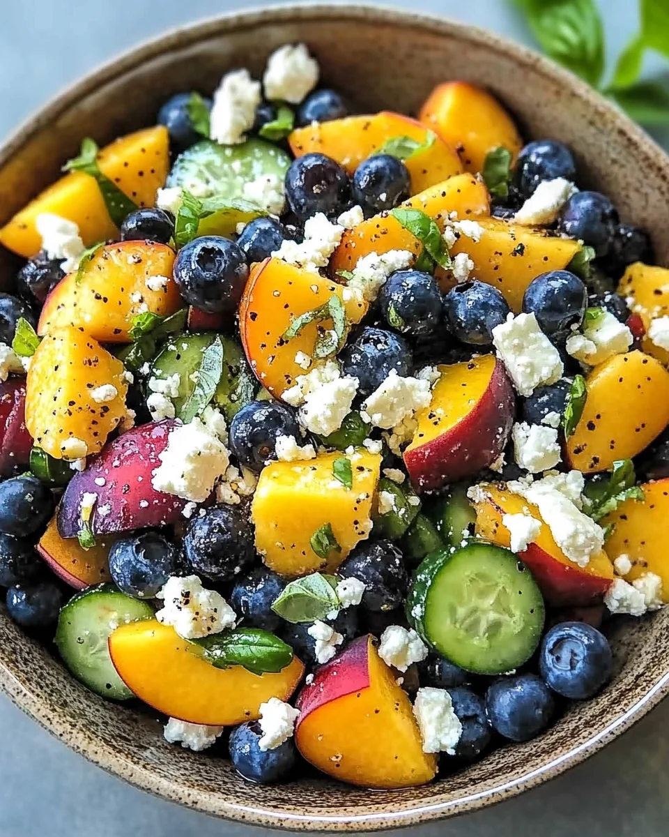 Blueberry Peach Feta Salad