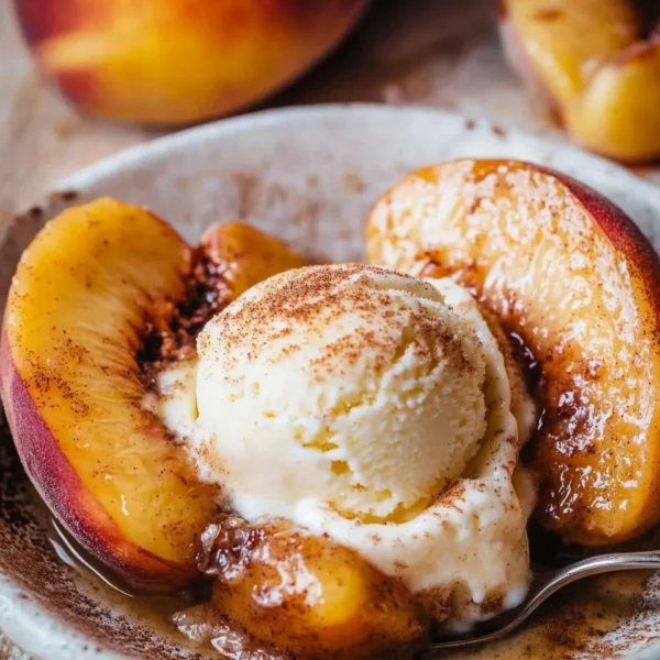 Cinnamon Sugar Baked Peaches