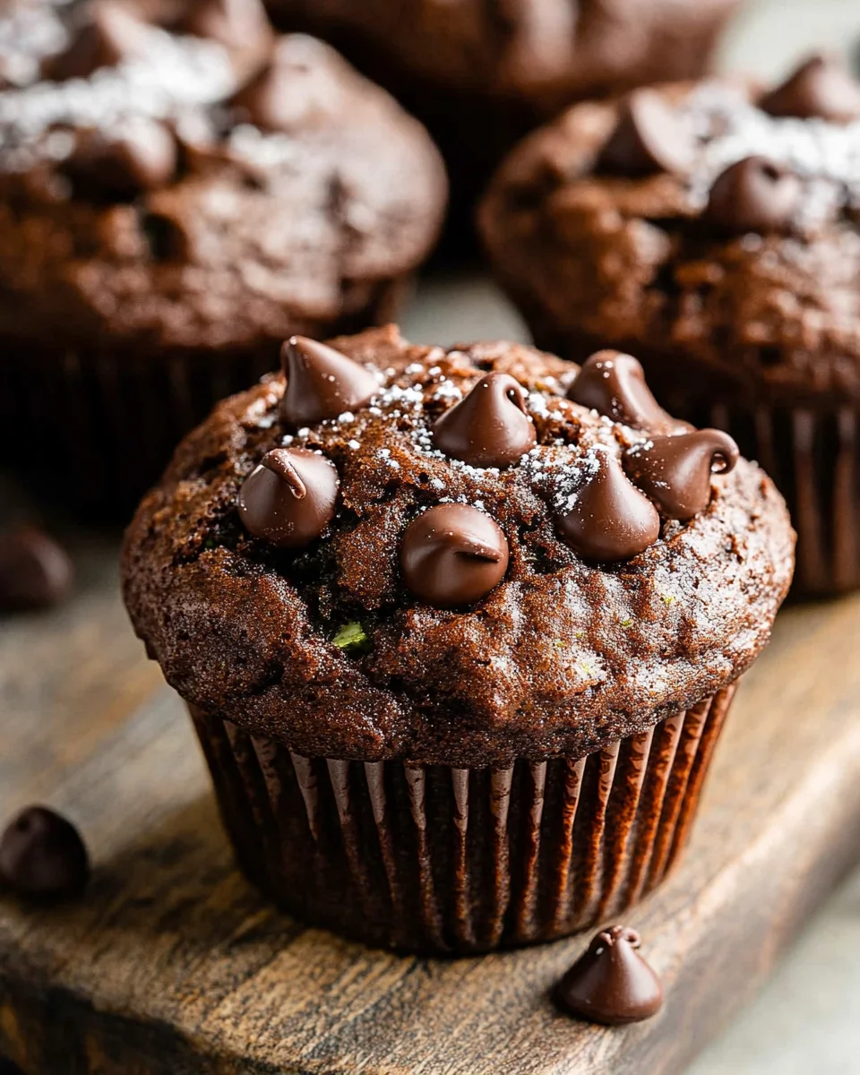 Double Chocolate Zucchini Muffins