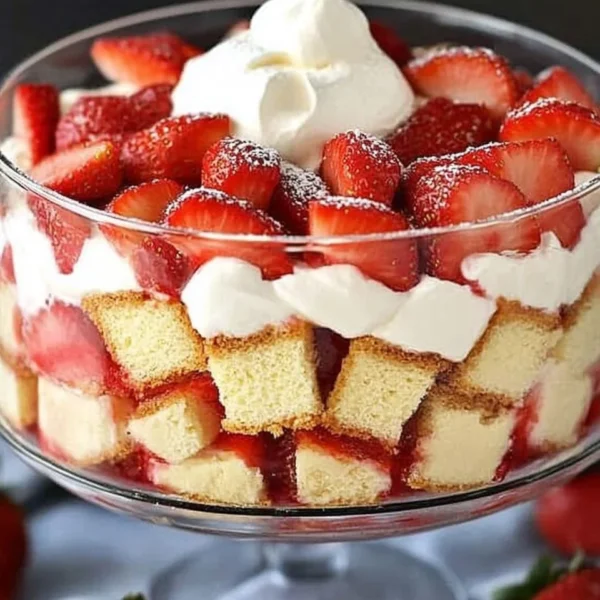 Easy Strawberry Trifle with Pound Cake