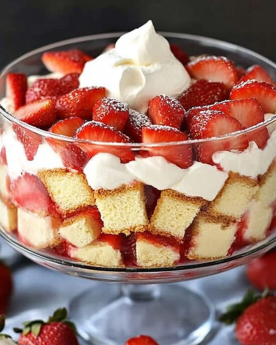 Easy Strawberry Trifle with Pound Cake