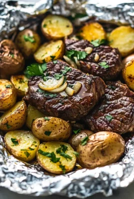 Garlic Butter Steak and Potato Foil Packets