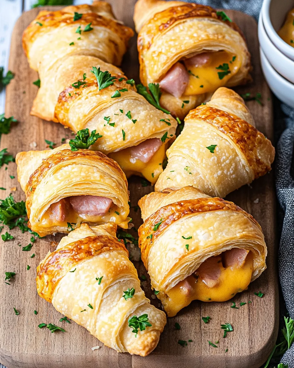 Ham & Cheddar Crescent Roll-Ups
