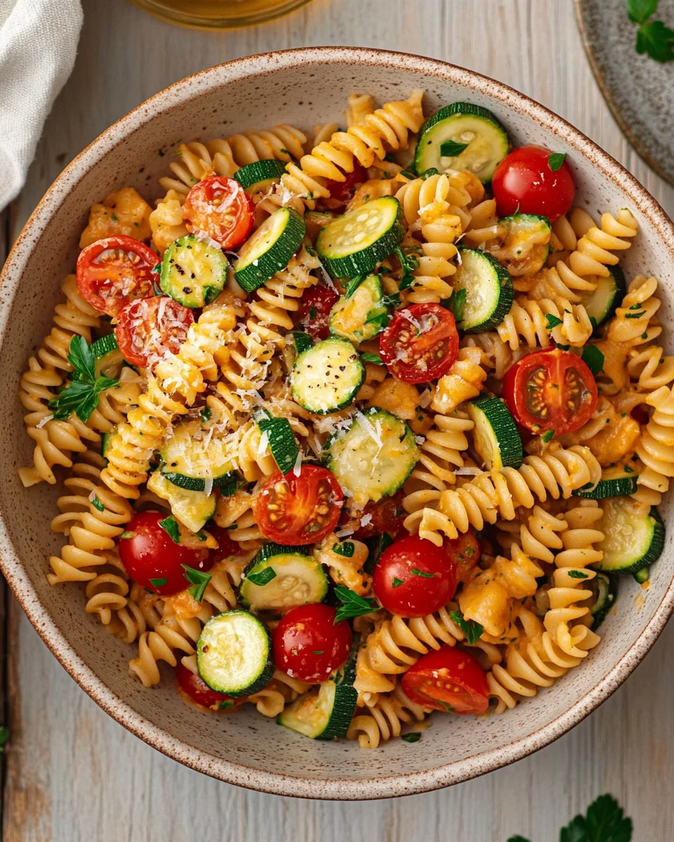Healthy Tomato Zucchini Pasta