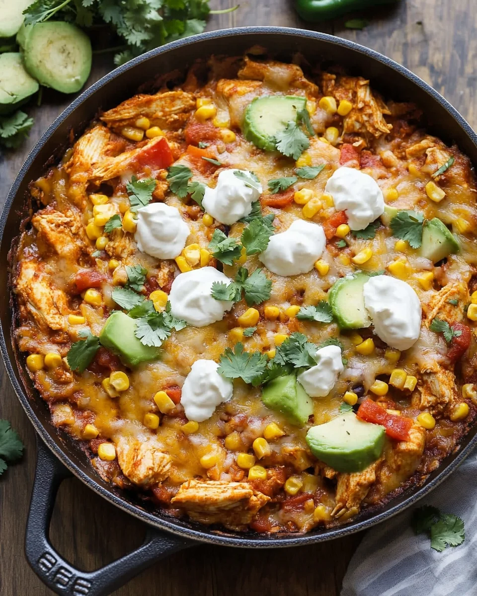 One Skillet Street Corn Chicken Enchilada Bake 24 One