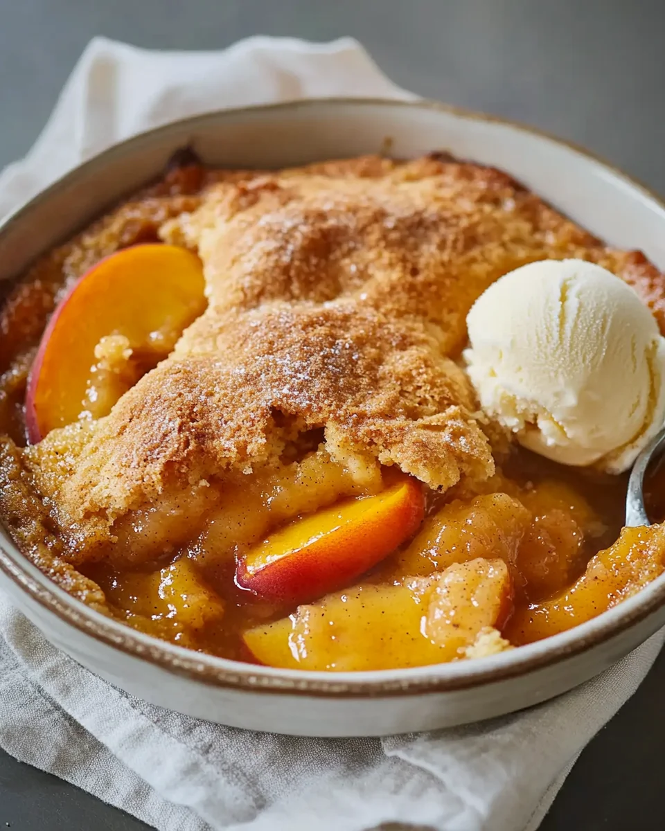 Peach Cobbler with Cake Mix