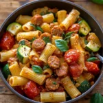 Rigatoni with Sausage, Tomatoes, and Zucchini