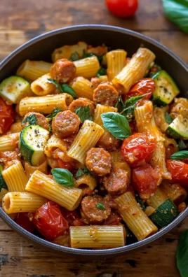 Rigatoni with Sausage, Tomatoes, and Zucchini