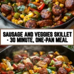Sausage and Veggies Skillet - 30 Minute, One-Pan Meal 14 Pinterest Hidden Image