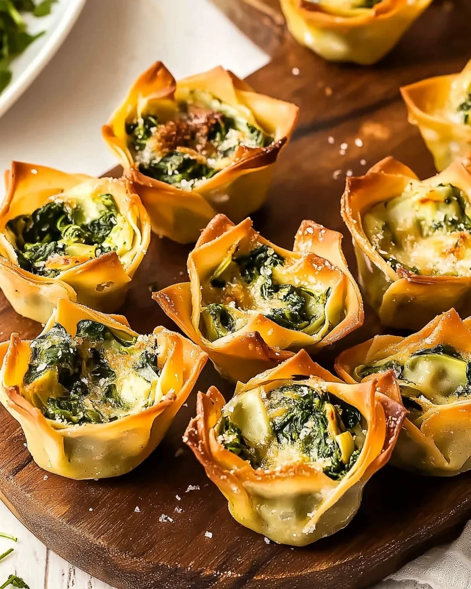 Spinach and Artichoke Wonton Cups Recipe