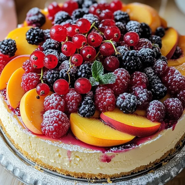 Summer Berry and Peach Cheesecake Recipe