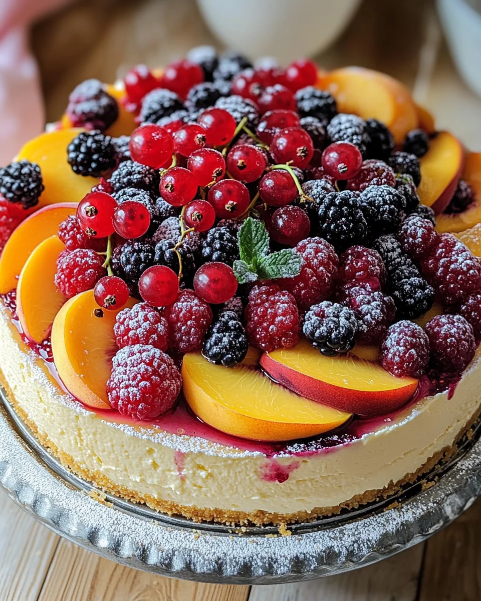 Summer Berry and Peach Cheesecake Recipe