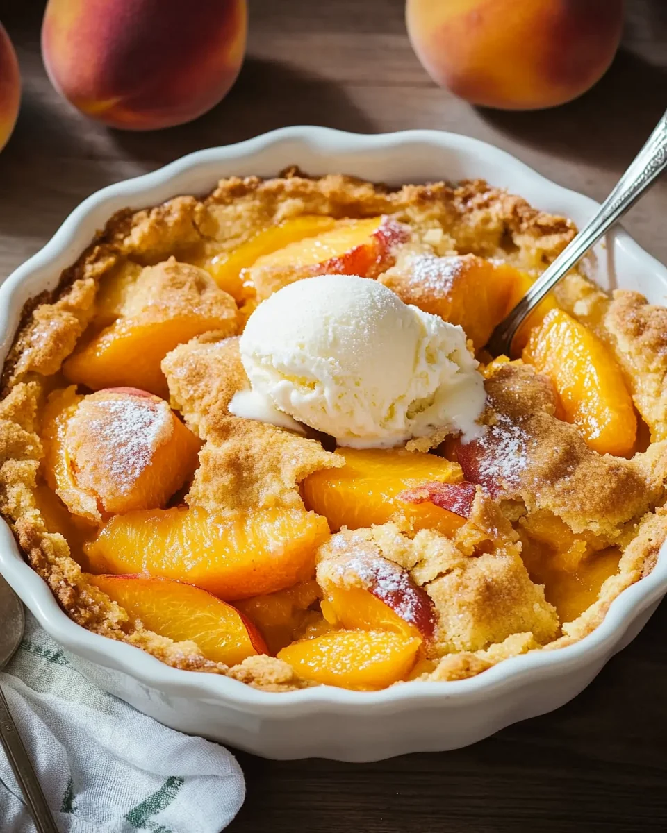 Super Easy Peach Cobbler