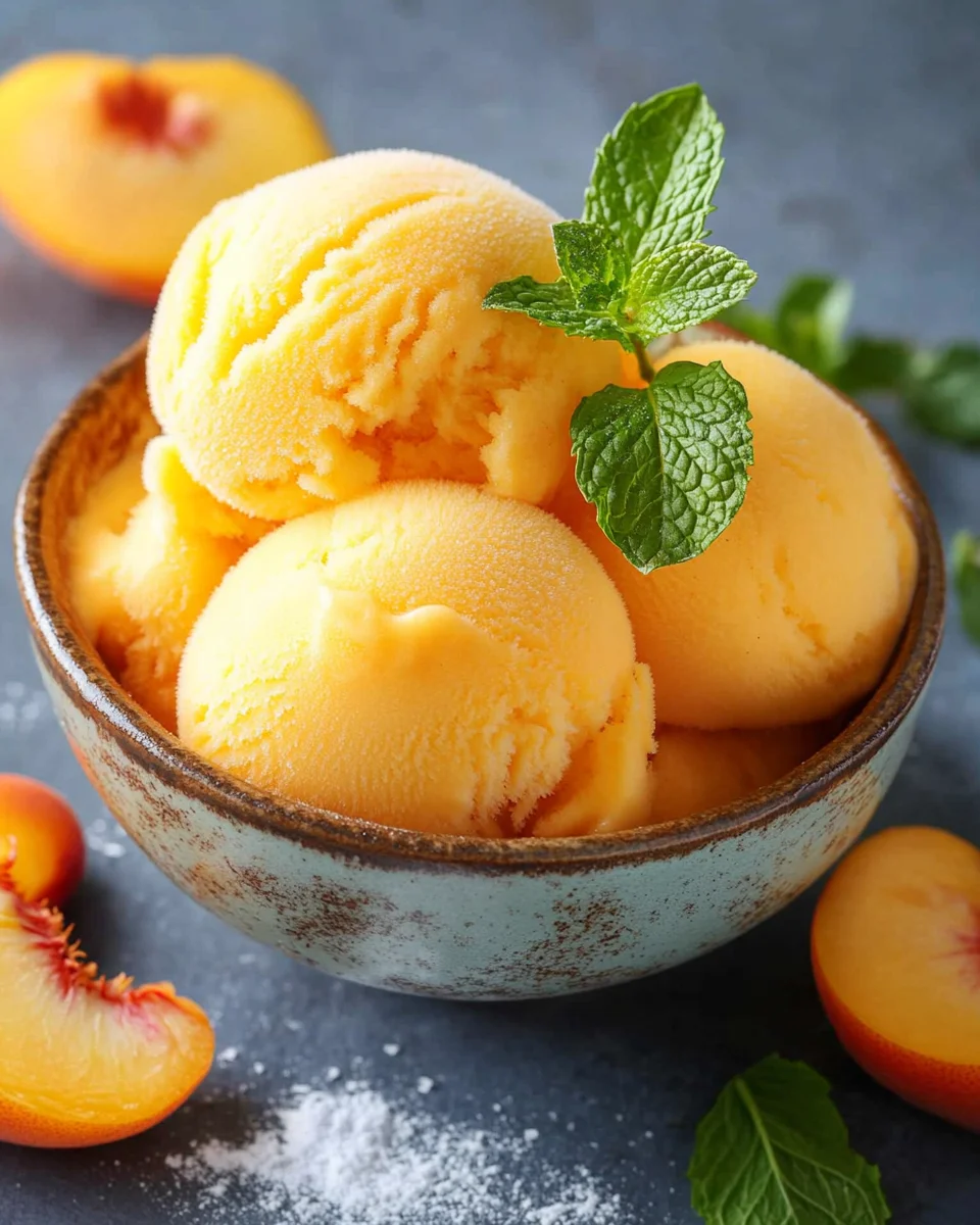 The Best Peach Sorbet Without Ice Cream Maker
