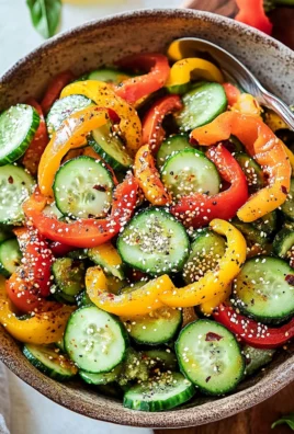 Viral TikTok Cucumber & Bell Pepper Salad