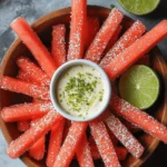 Watermelon Fries with Coconut Lime Dip | Healthy Summer Snack!