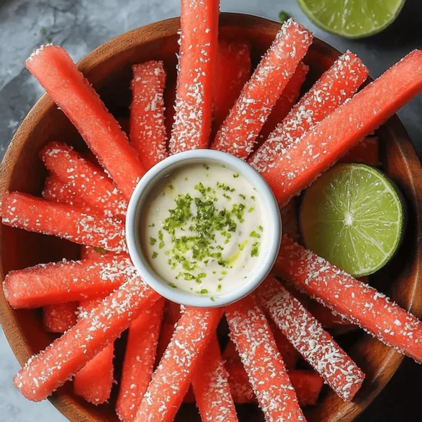 Watermelon Fries with Coconut Lime Dip | Healthy Summer Snack!