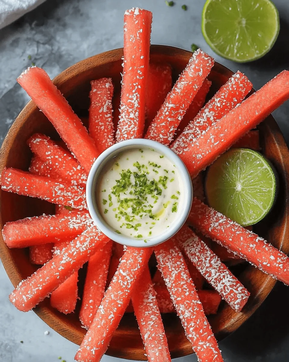 Watermelon Fries with Coconut Lime Dip | Healthy Summer Snack!