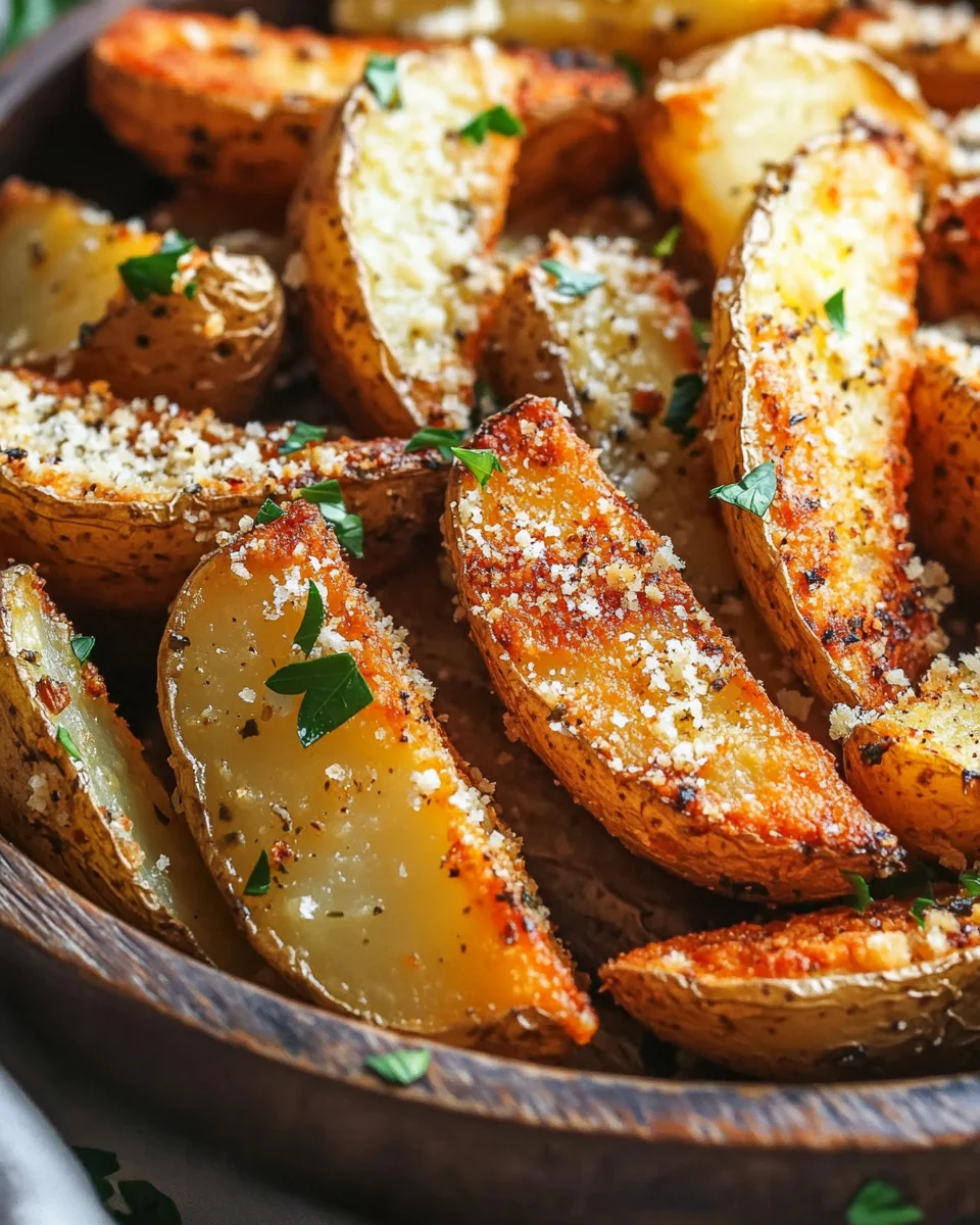 Baked Garlic Parmesan Potato Wedges