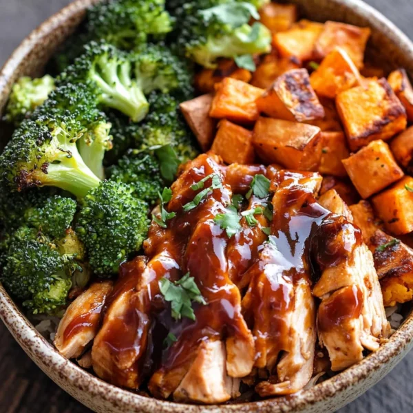 BBQ Chicken & Roasted Sweet Potato Bowls