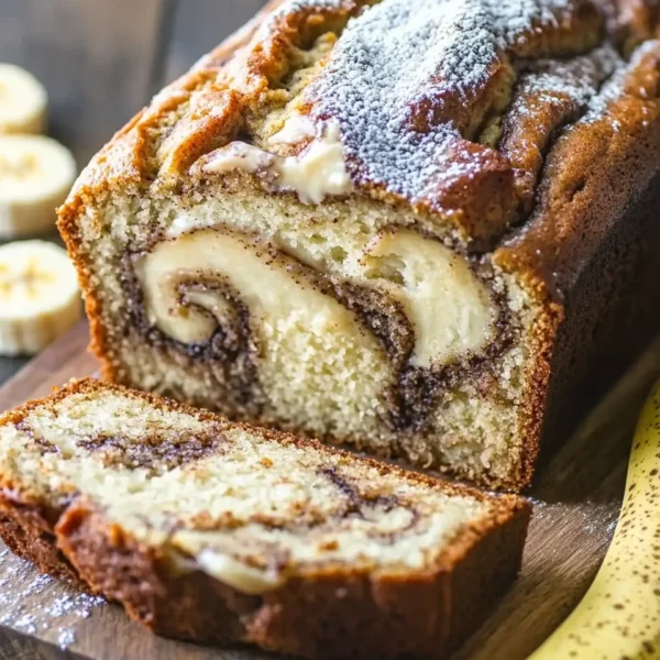 Cream Cheese Cinnamon Swirl Banana Bread