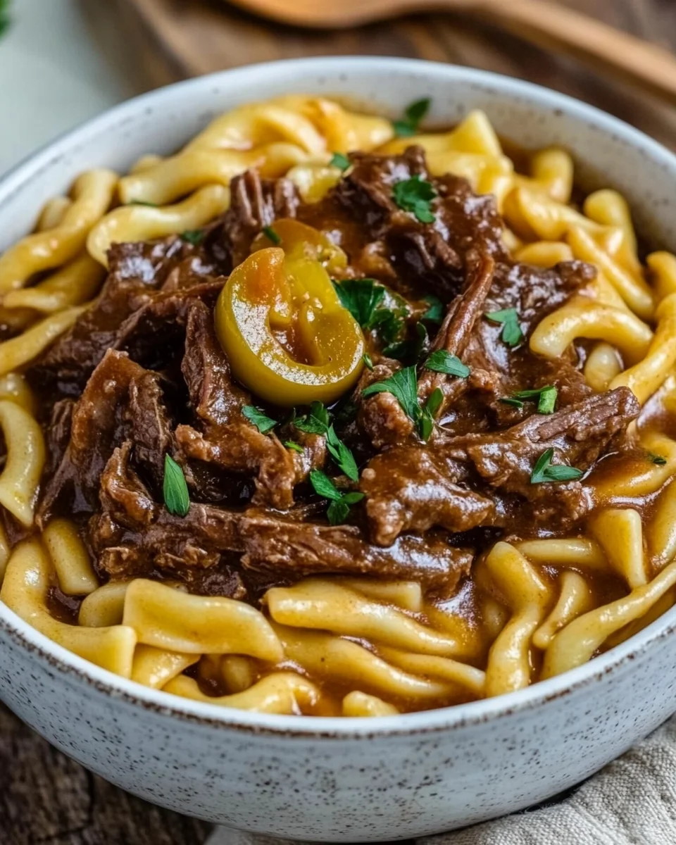 Crock Pot Mississippi Beef Noodles 19 Crock