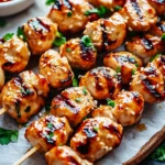 Easy Grilled Asian Chicken Skewers with Honey Garlic Sauce