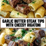 Garlic Butter Steak Tips with Cheesy Rigatoni 18 Pinterest Hidden Image