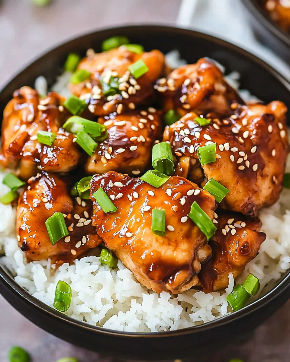 Honey Garlic Slow Cooker Chicken Thighs