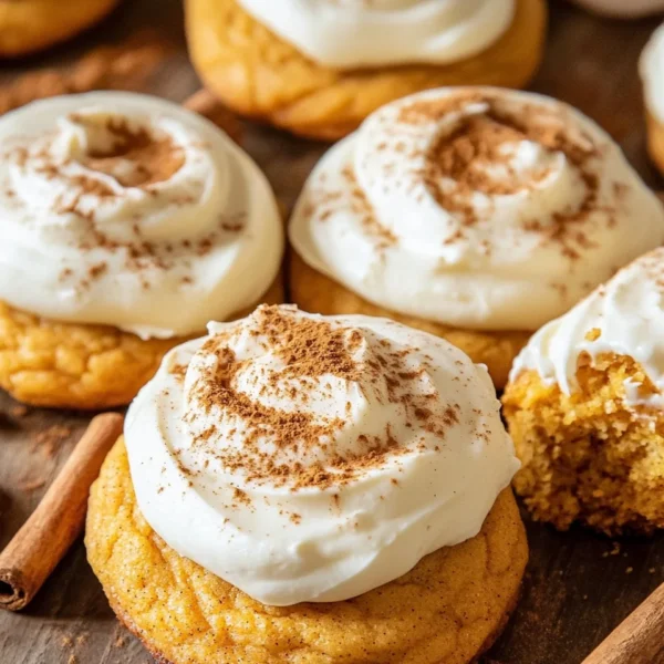 Pumpkin Cookies with Cream Cheese Frosting