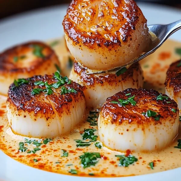 Seared Scallops with Spicy Cajun Cream Sauce