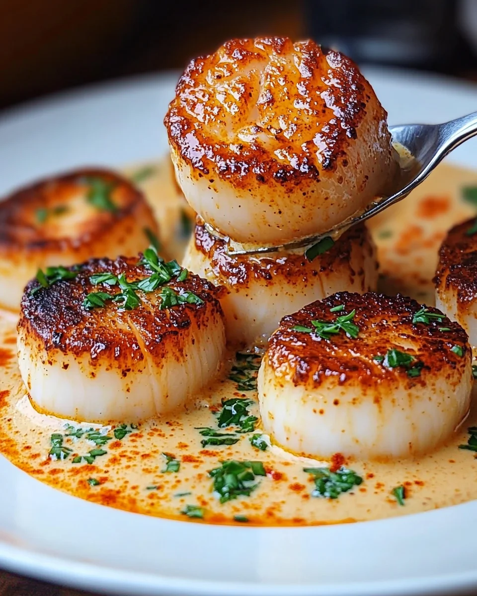 Seared Scallops with Spicy Cajun Cream Sauce
