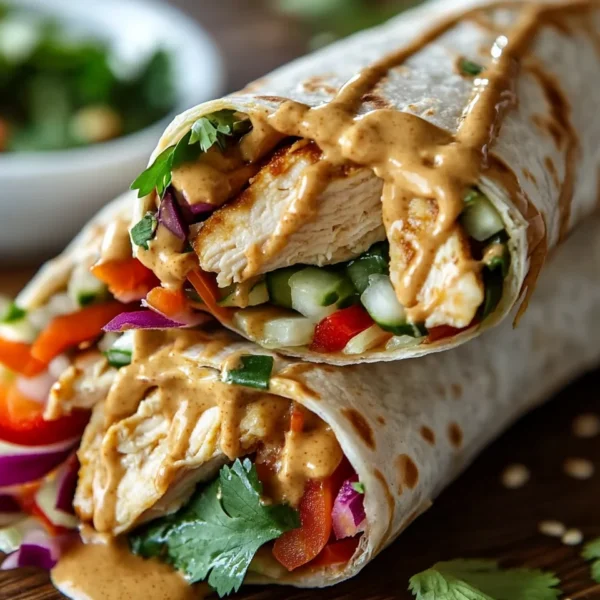 Thai Peanut Chicken Wraps