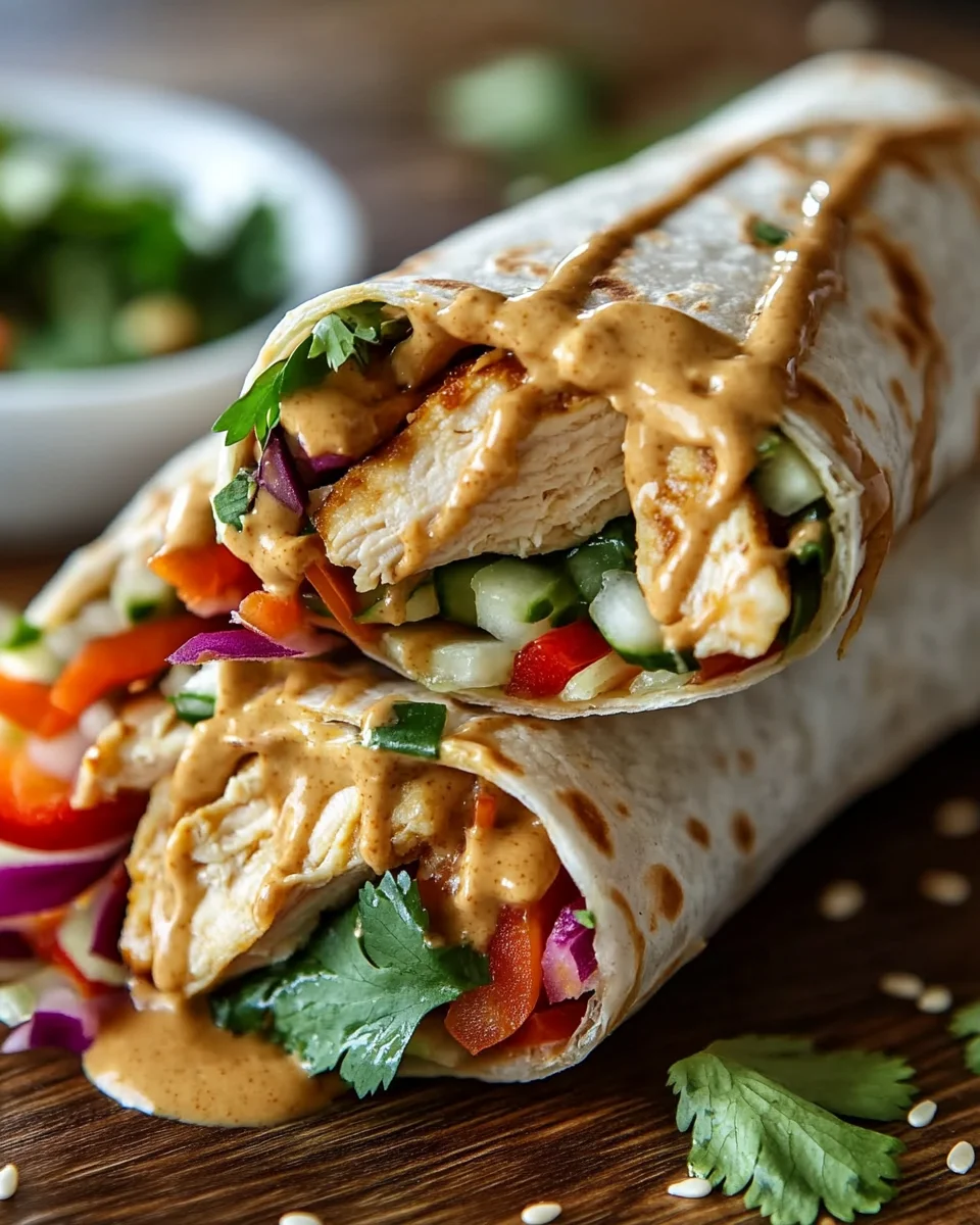 Thai Peanut Chicken Wraps 23 Thai Peanut Chicken Wraps